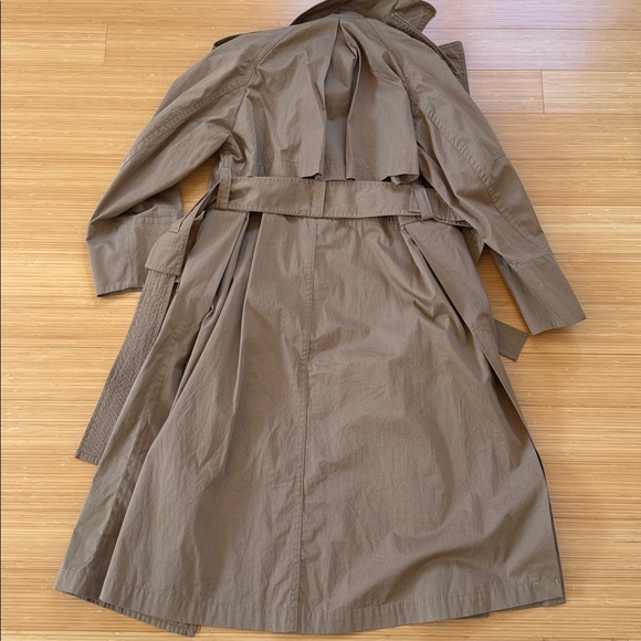 Vince Dark Khaki Cotton Belted Trench Coat, size small - Picture 16 of 16